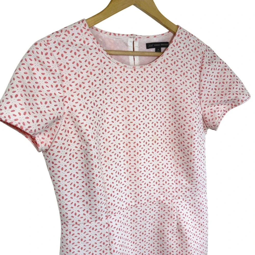 Brooks Brothers‎ 346 Pink Eyelet Sheath Dress Preppy Coquette Garden Work 14